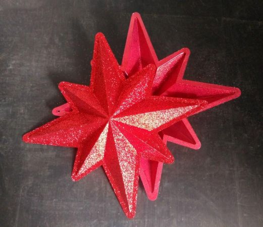 Украшение для больших ёлок "Звезда из двух половин" парча 45см